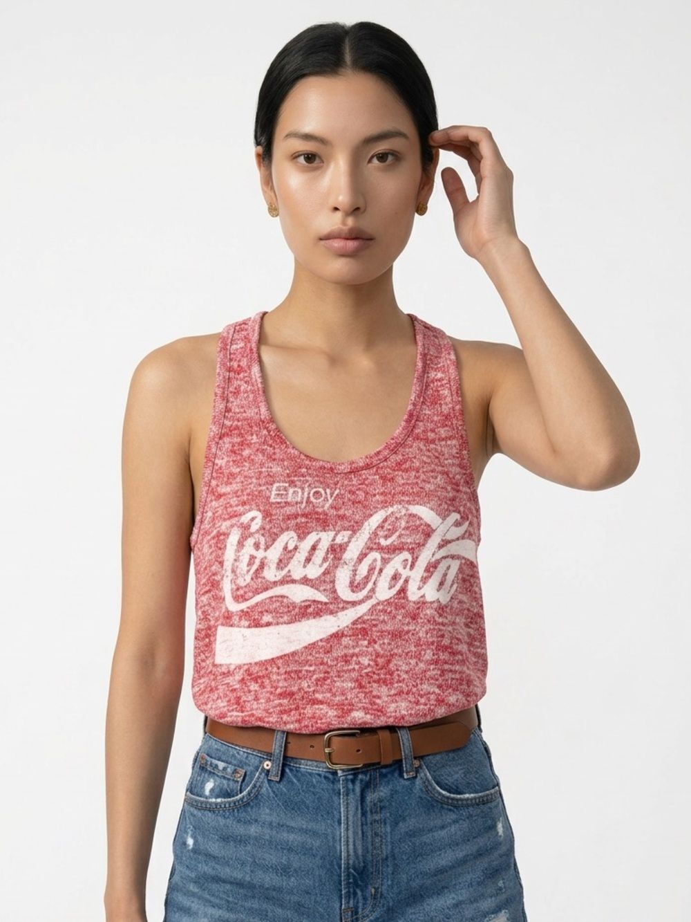 COCA COLA | Enjoy Coke Tank Top Red White Medium